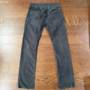 Levi’s 514 Corduroy Pants Men's 32x36 Straight Fit Gray Jeans White Tab